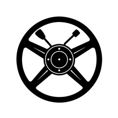 Obraz premium Steering Wheel Vector Logo