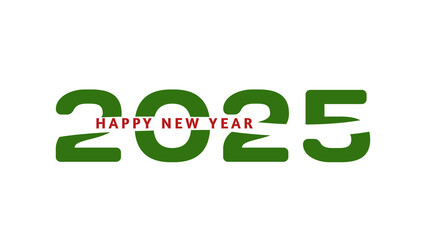 Happy New Year 2025 Transparent background vector. New Year 2025 text design. New year 2025 vector design with realistic 3D numbers and letters.