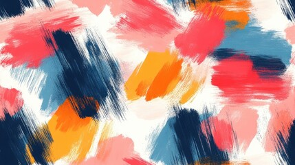Seamless abstract pattern featuring vivid brush strokes and painted textures for artistic design projects