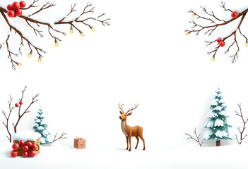 Fototapeta premium blank festive Winter element Template Illustration copy space background