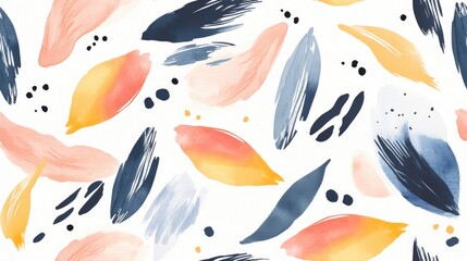 Seamless watercolor pattern featuring abstract brush strokes ideal for wallpaper and artistic projects