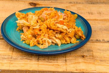 Chicken rice dish with vegetables