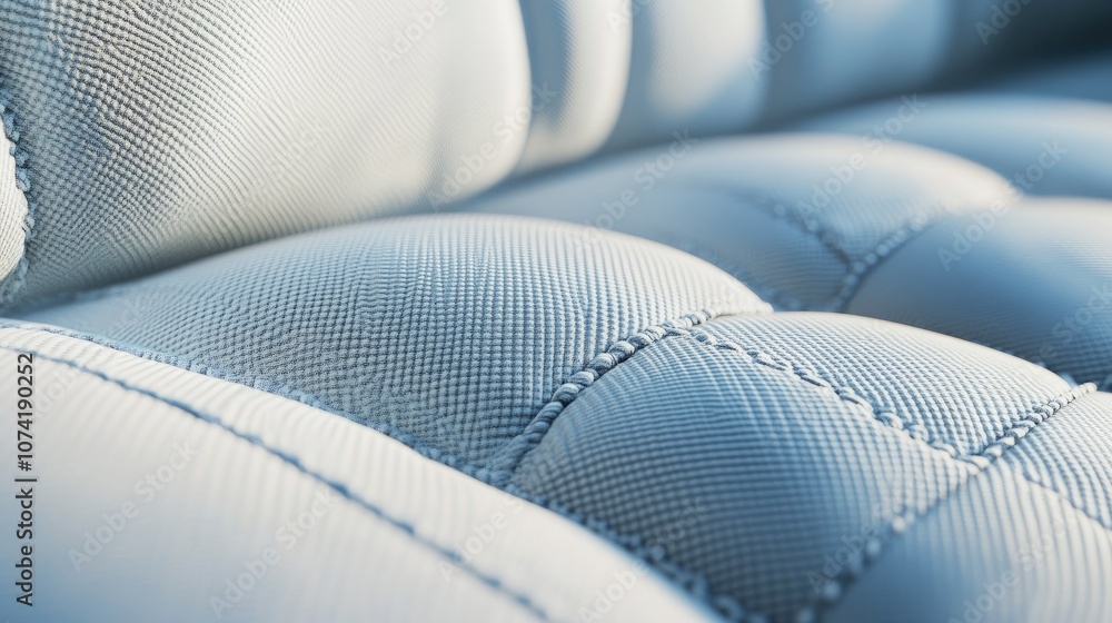 Poster close up of seams on a sofa with 3d rendering technology concept