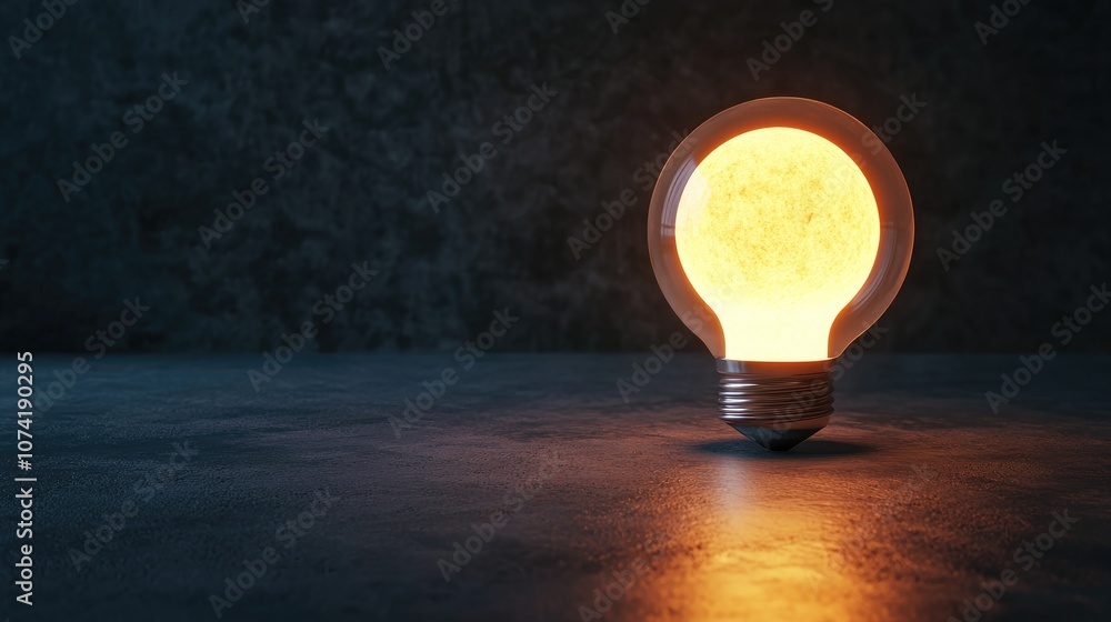 Poster luminous output in a dark environment 3d rendering