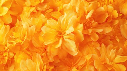 3D rendering of a yellow and orange flower wallpaper that blends the joyful essence of yellow with the cozy warmth of orange showcasing a stunning representation of nature s beauty ideal for creat