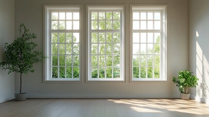 Fototapeta premium Elegant 3D Rendering of a Spacious Window