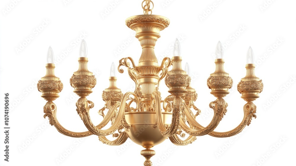 Poster 3d rendering of a chandelier isolated on a white background
