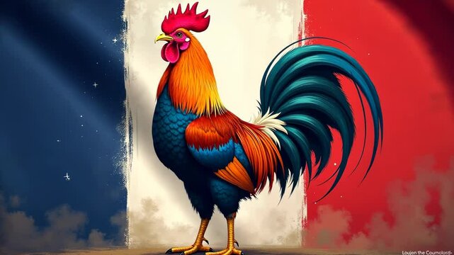 French Rooster Illustration