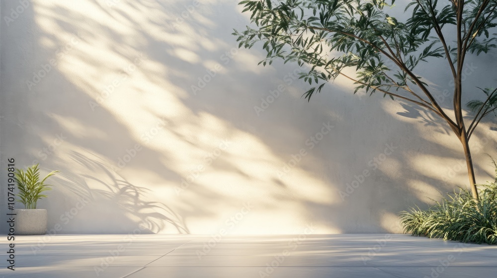 Poster 3d rendering of abstract background showcasing artistic style with shadow and lighting on a white wa