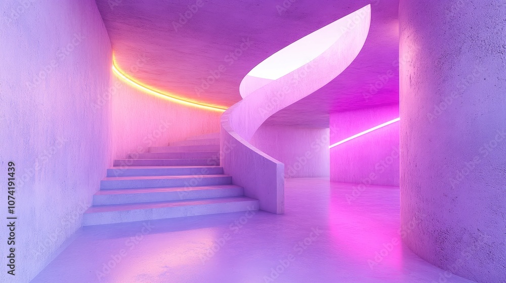 Poster 3d rendering of an abstract architectural concrete interior featuring a minimalist design and vibran