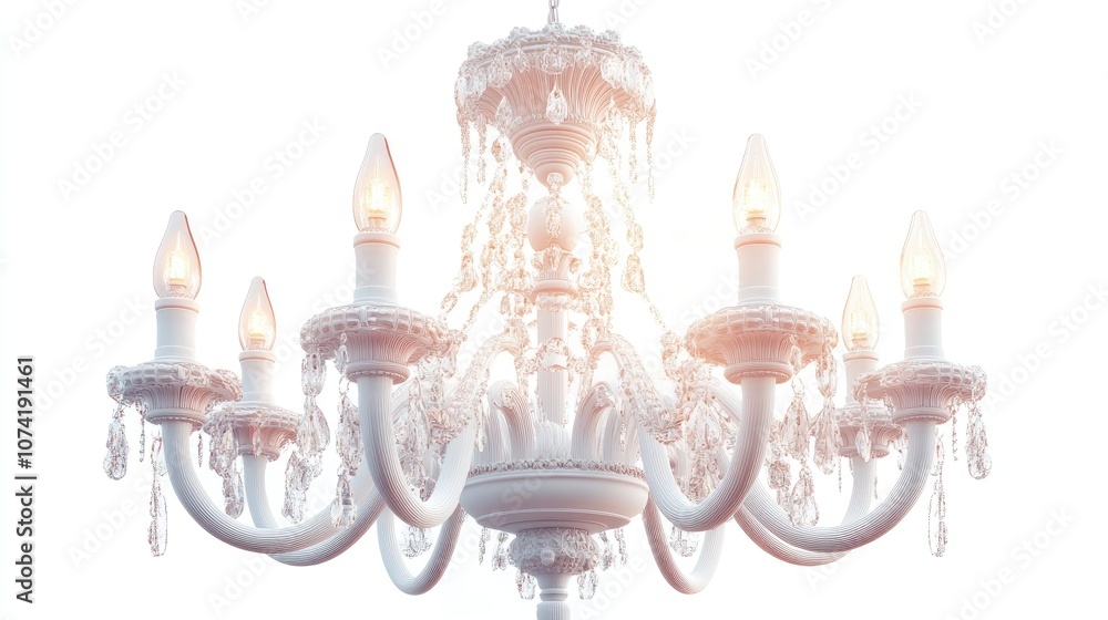 Poster 3d rendering of a chandelier isolated on a white background