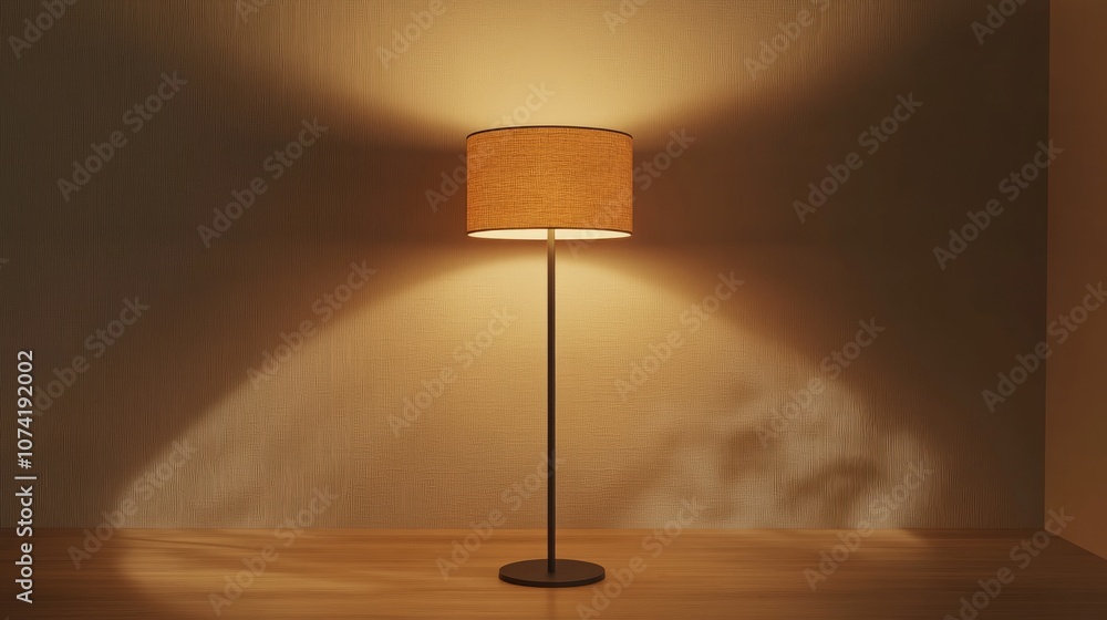 Poster 3d rendering of a decorative floor lamp and standing lighting fixture