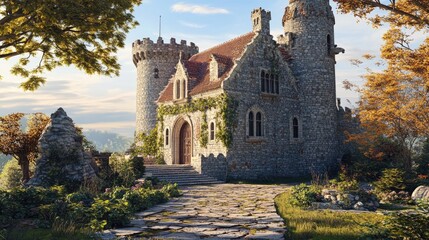 3D rendering of a castle