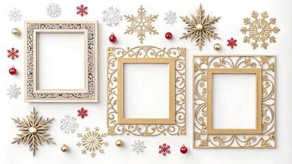 christmas frame on a white