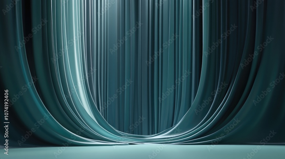 Poster 3d rendering of an abstract curtain background