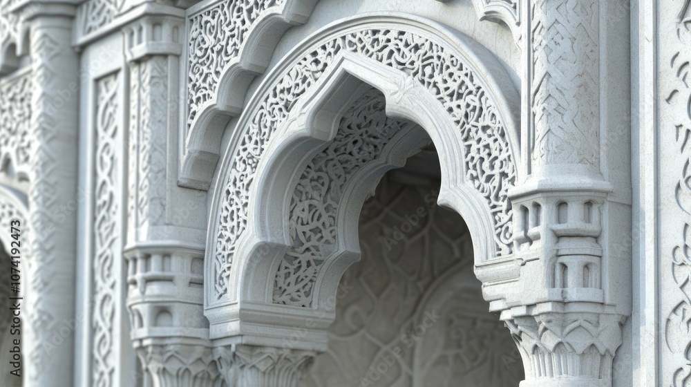 Poster 3d rendering of architectural details from a mosque