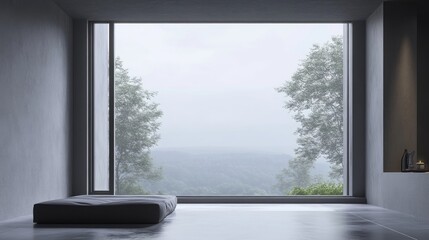 Fototapeta premium Elegant 3D Rendering of a Spacious Window