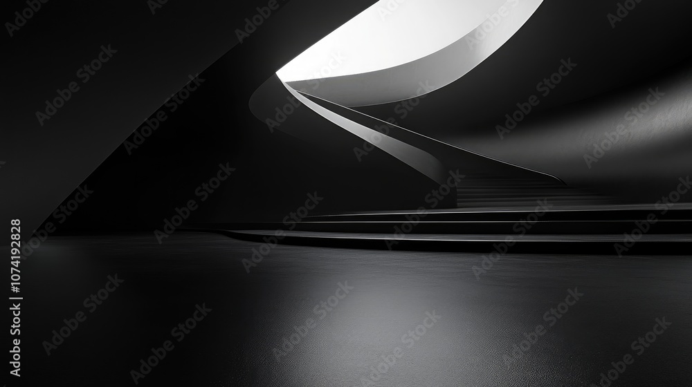 Poster black modern empty studio space 3d rendering of interior design abstract mock up illustration