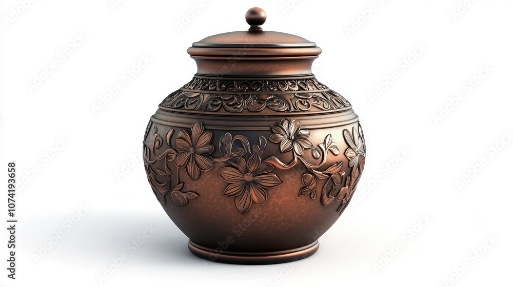 Aufkleber 3d rendering of a vintage beautiful jar isolated on a white background with clipping path