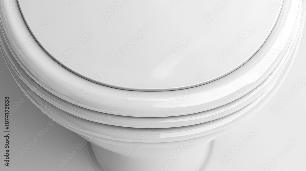 Poster 3d rendering of a toilet lid in close up on a white background