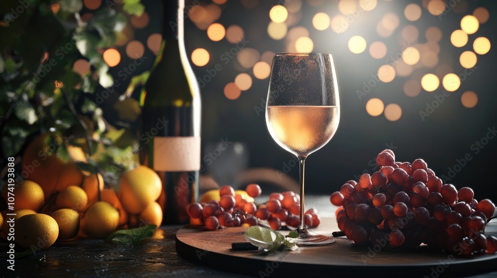 Poster 3d rendering of a still life with selective focus featuring a dark background and bokeh effects