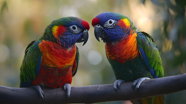 loros aves silvestres libres en la naturaleza cotorro o perico colorido con plumaje dentro de la selva salvaje al aire libre en la naturaleza