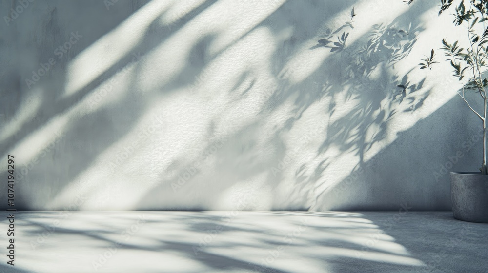 Poster 3d rendering of abstract background showcasing artistic style with shadow and lighting on a white wa