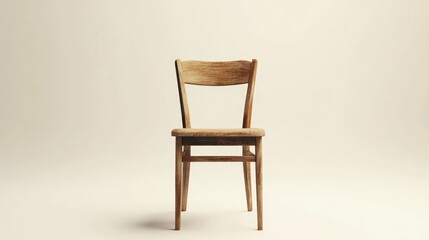3D rendering of an isolated vintage wooden chair on a white background