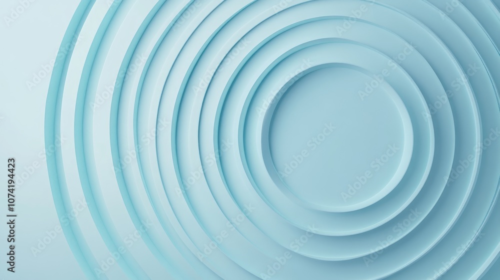 Poster 3d rendering of a light blue radial gradient effect