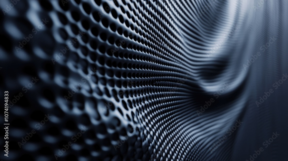 Poster 3d rendering of a black wall with an intriguing design showcasing a blurred vision concept for nears