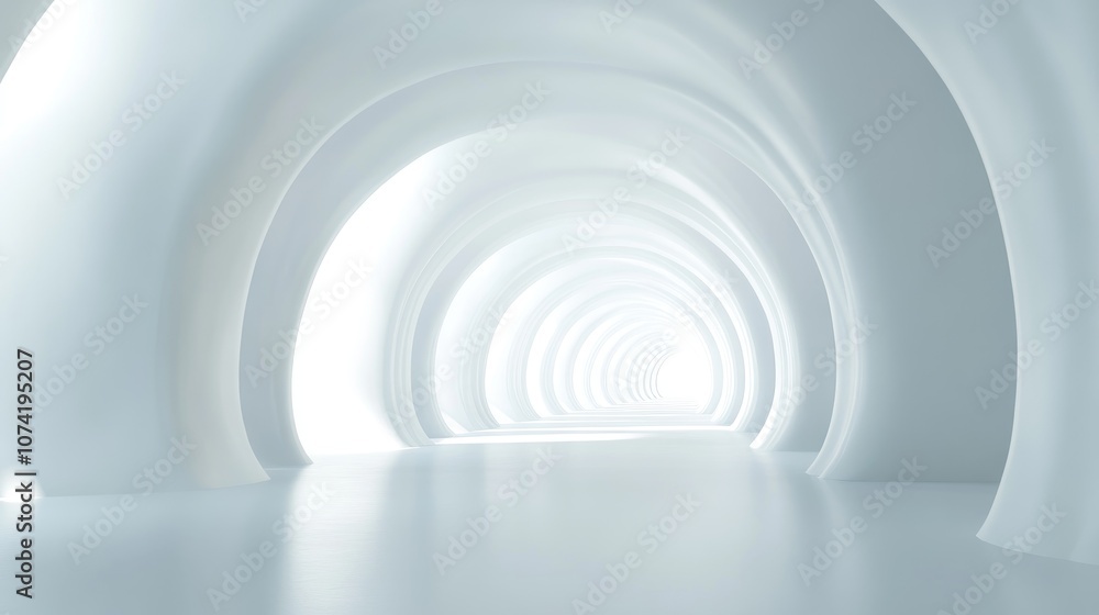 Poster 3d rendering of a futuristic architectural corridor background