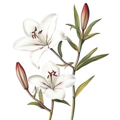 Naklejka premium Asiatic Lily isolated on a with a white background, close up
