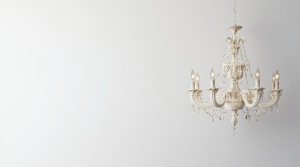 3D rendering of a chandelier hanging from the ceiling isolated on a white background featuring a pendant light design