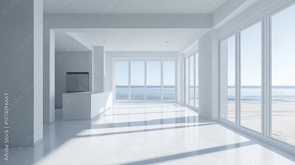 Poster empty interior design with 3d rendering