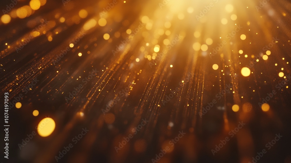 Poster 3d rendering of light rays with bokeh effects