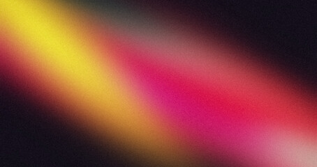 Elegant color gradient grainy backdrop design. Abstract pink magenta orange black color noisy gradient, vibrant color flow, glowing, shine, bright, banner or poster, empty space.