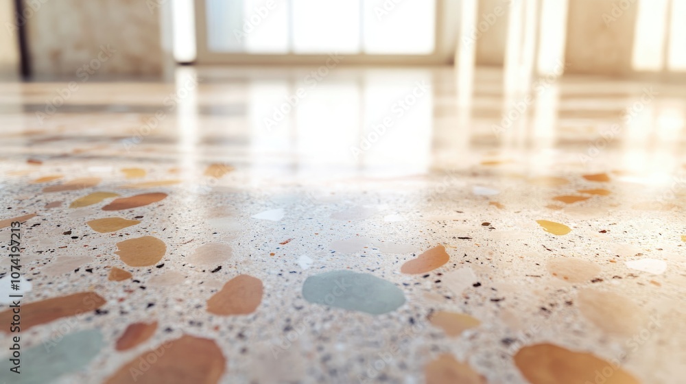 Poster 3d rendering of a terrazzo floor background