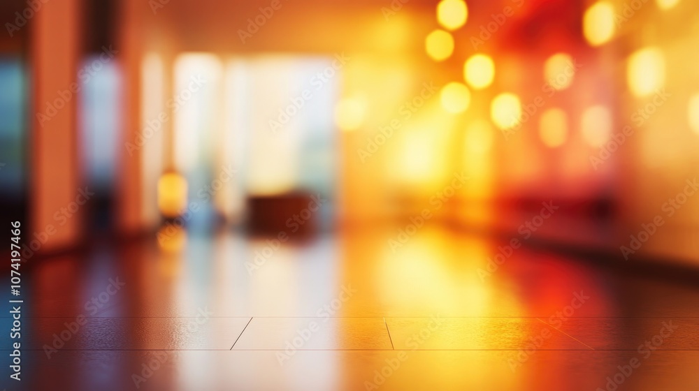Poster 3d rendering of a defocused abstract blurred background featuring an eclectic interior design