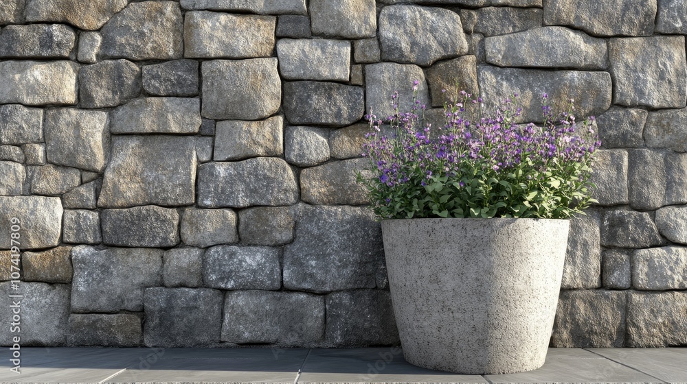 Poster 3d rendering of stone texture in a pot backdrop