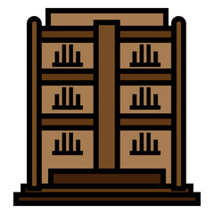  Wooden Bookshelf Illustration