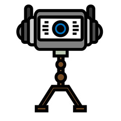 Cartoon Robot Illustration with Antenna