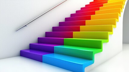 Obraz premium Create a vibrant vision for your goals through colorful planning and timelines on colorful stairs