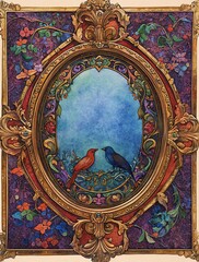 Obraz premium Ornate frame, center space for text. 