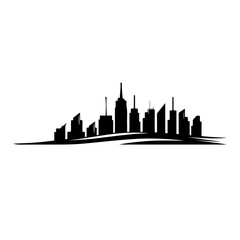 Fototapeta premium Street And Skyline Vector Logo