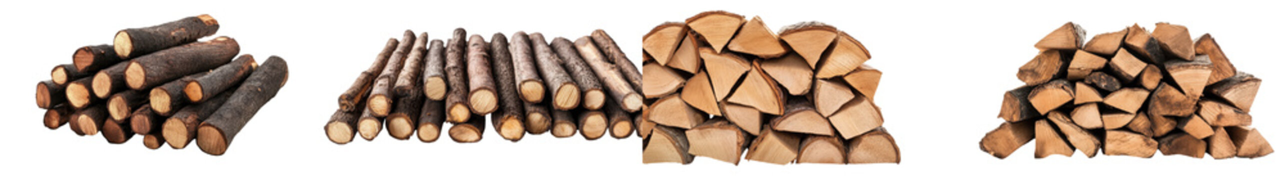 Neatly stacked firewood logs ready for burning in a fireplace or campfire  Seasoned chopped timber in a rural rustic setting providing warmth and cozy ambiance  Outdoor nature and environment concept