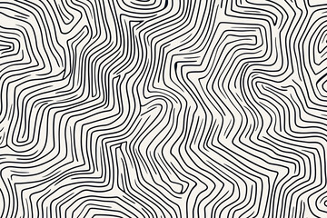 Intricate black and white maze pattern with winding lines, creating an abstract geometric background. Ideal for design projects, textures, and visual concepts.