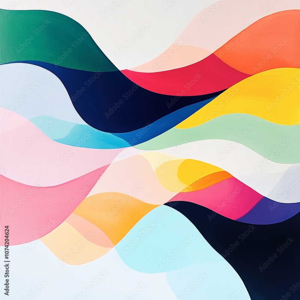 Poster abstract waves of color flowing seamlessly across a soft canvas, creating a serene and calming atmos