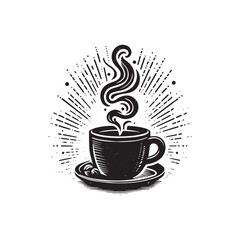 Coffee Cup silhouette vector design art illustration.