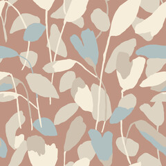 Vector modern leaf illustration seamless repeat pattern digital artwork