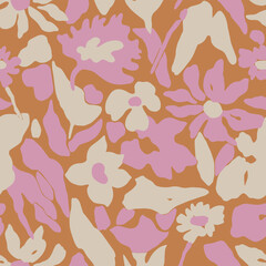 Vector modern flower pattern seamless repeat pattern digital artwork